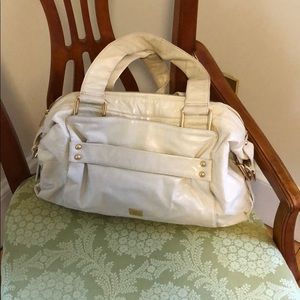 Kooba metallic shiny white bag